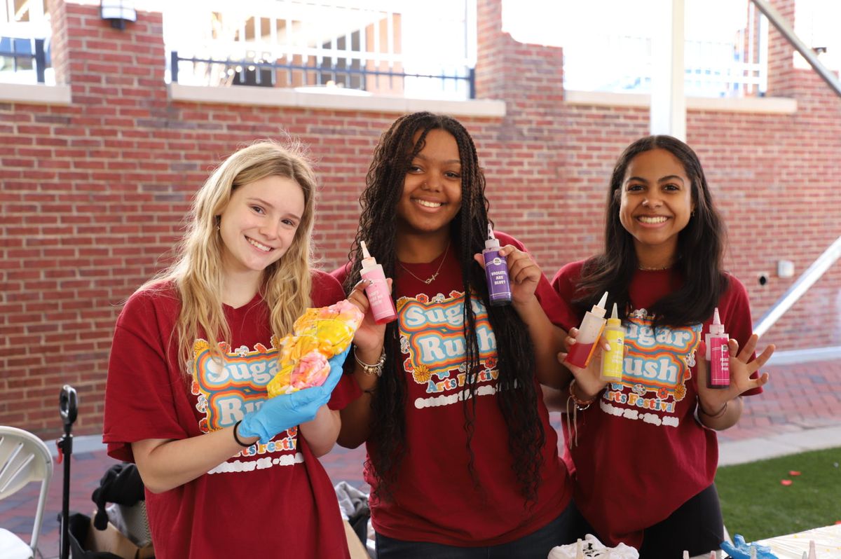 Volunteers and families enjoying Sugar Rush Arts Festival